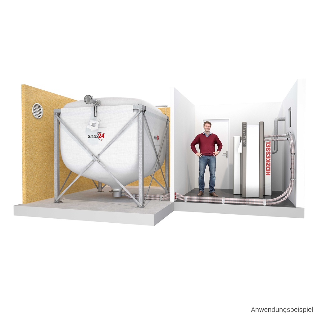 Pellet-Absaugtopf mit Notschieber