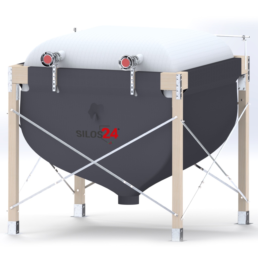 UV-beständiges Pelletsilo mit Holzgestell