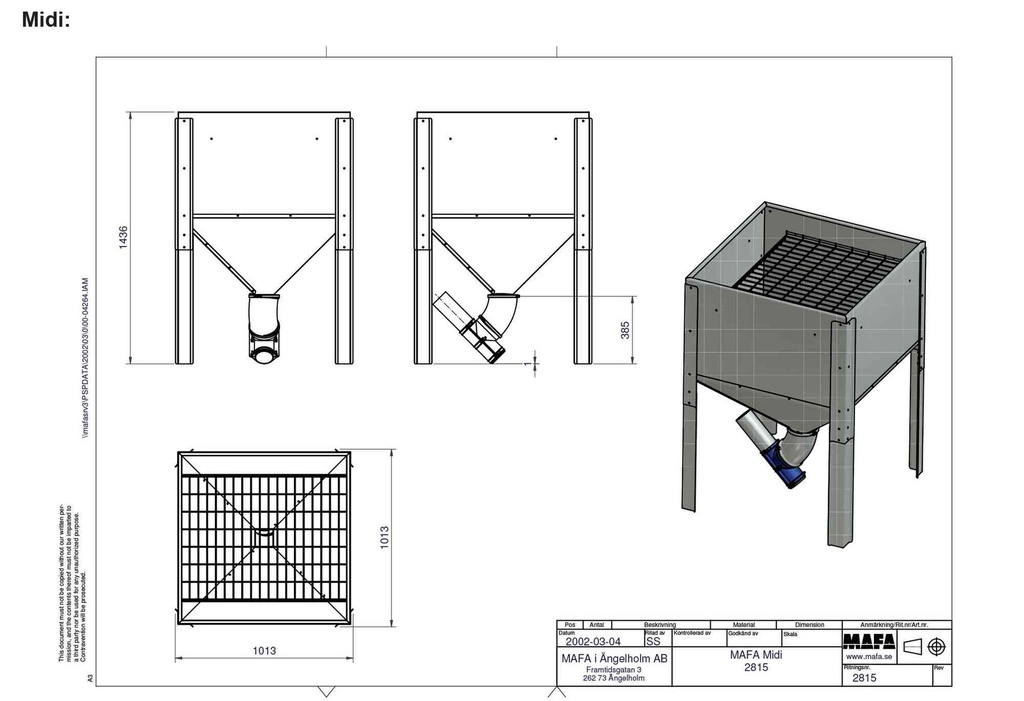 Pelletbehälter MAFA Midi – 730 Liter
