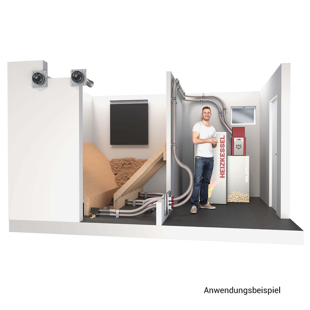 Pellet-Saugsonde NW 50/50 mit langem Stutzen