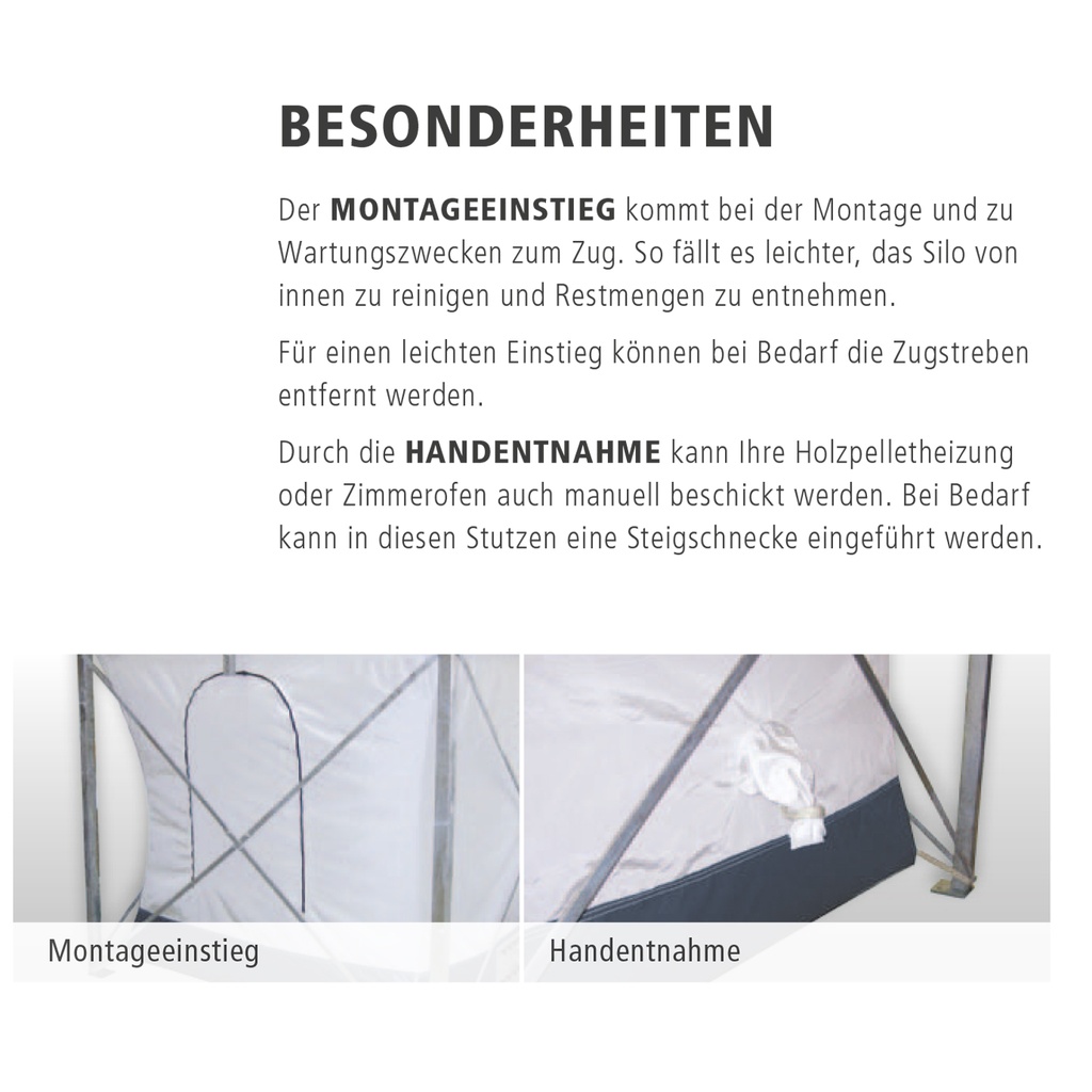 Flachbodensilo A.B.S. mit 5 Saugsonden und Umschalteinheit