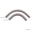 Edelstahl-Rohrbogen 90°, R = 150 mm, DN 50 – Set mit 2 Schel