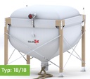 Silo-Set mit Holzgestell, Absaugtopf und Förderschlauch