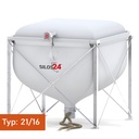 Silo-Set mit Stahlgestell, Absaugtopf und Förderschlauch
