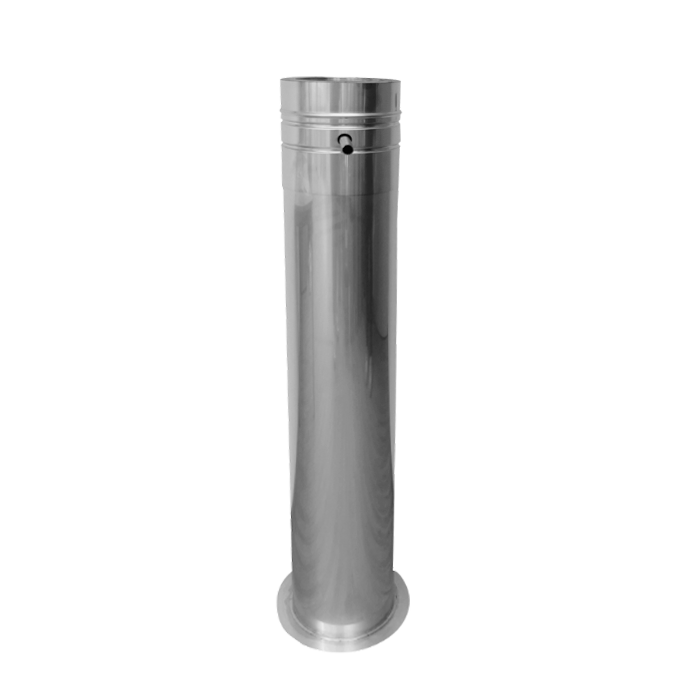 [20-130-110-S] Stützfuß 1000 mm kürzbar mit Ablauf seitlich · Ø130 · System 20