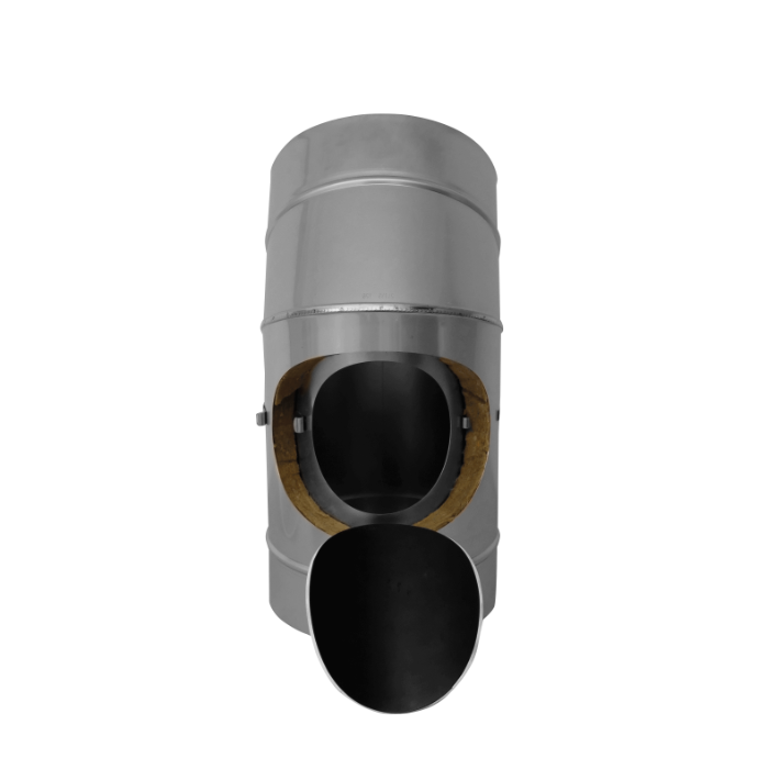 [20-150-454-45FU] Bogen 45° mit Reinigung für Öl- und Gasbetrieb · Ø150 · System 20