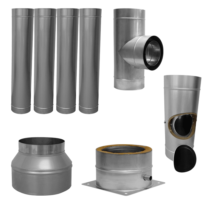 [20-130-003-S] DW-Light 2.0 Set Öl/Gasbetrieb Höhe ca. 5,0 m, Ablauf seitlich · Ø130 · System 20