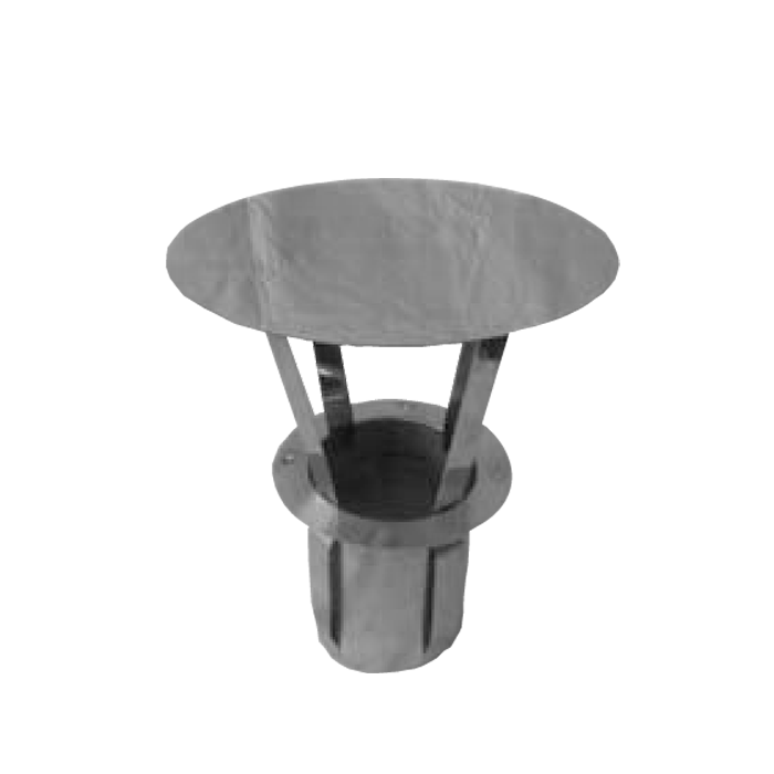 [EW20-180-169-Z] Regenhaube zum Einstecken eckig · Ø180 · EW