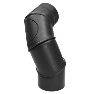 [SH162-150-sw] RR schwarz Ø150mm Multibogen mit Tür - 4teilig