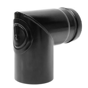 [8021015] RR Pellets schwarz Ø80 Bogen zweiteilig 90° mit Reinigungsöffnung