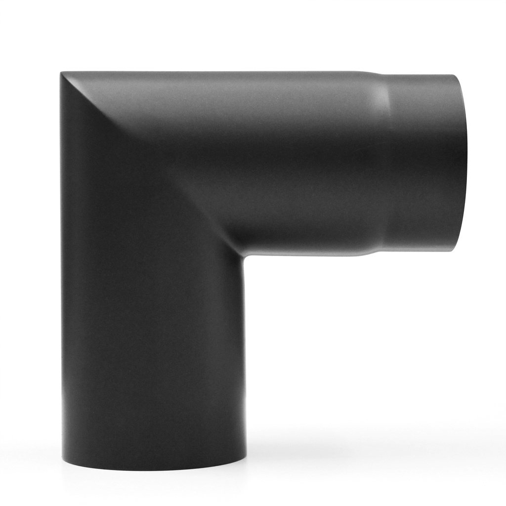 [SH007-120-sw] RR schwarz Ø120mm Bogen 90° - 2teilig, ohne Tür
