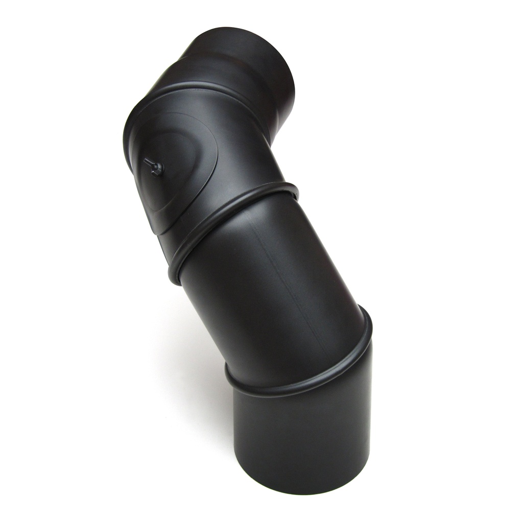 [SH062-120-sw] RR schwarz Ø120mm Multibogen mit Tür - 4teilig