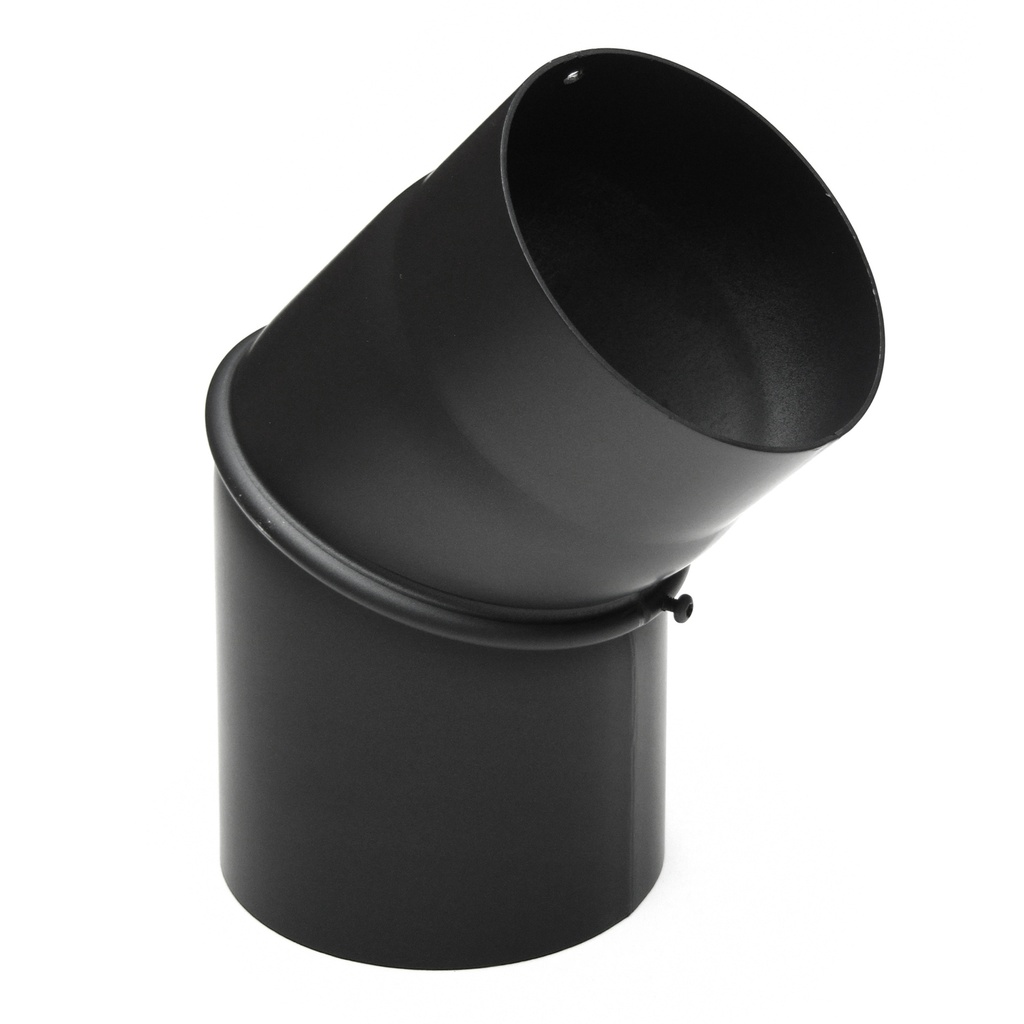 [SH133-130-sw] RR schwarz Ø130mm Bogen 0-45° ohne Tür