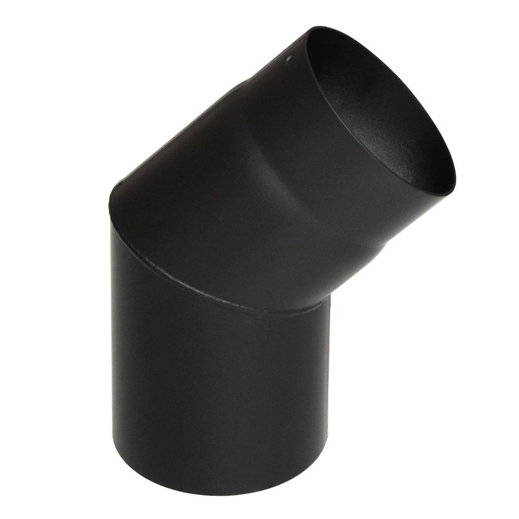 [SH027-130-sw] RR schwarz Ø130mm Bogen 45° ohne Tür