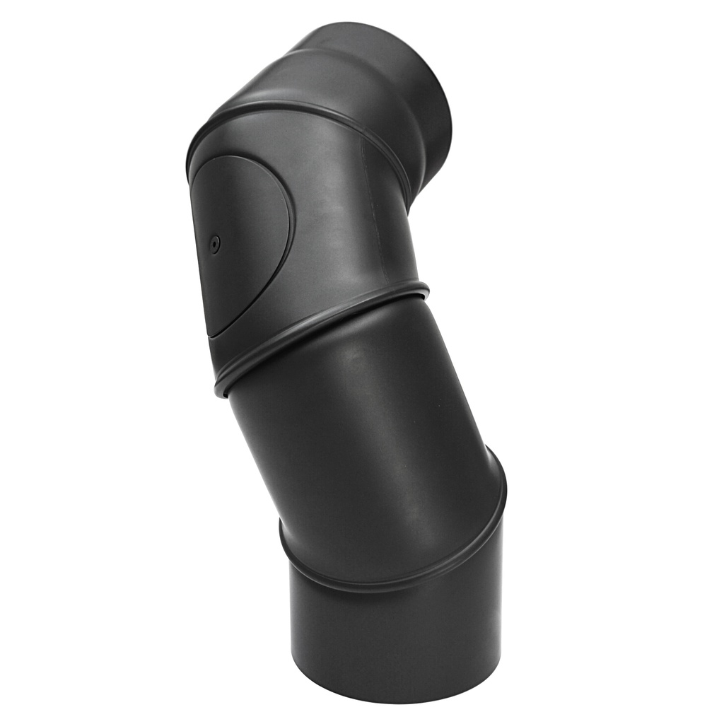 [SH062-130-sw] RR schwarz Ø130mm Multibogen mit Tür - 4teilig