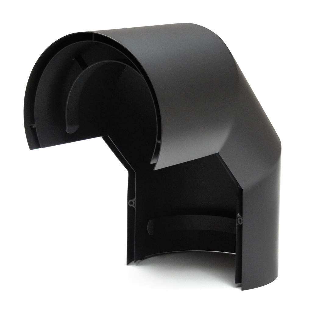 [SH122-130-sw] Thermoschild schwarz doppelt für 3teiligen Bogen 90° Ø130mm