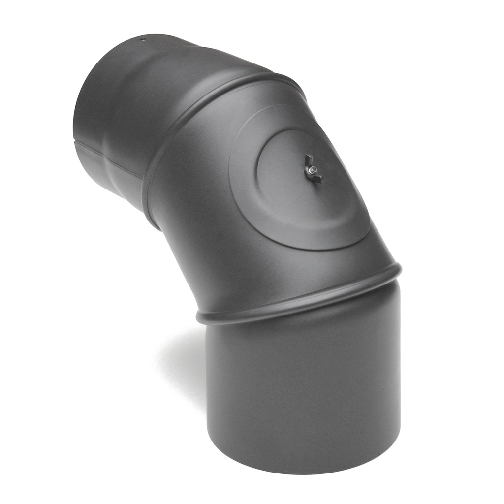 [SH031-130-gg] RR gussgrau Ø130mm Bogen 0-90° mit Tür