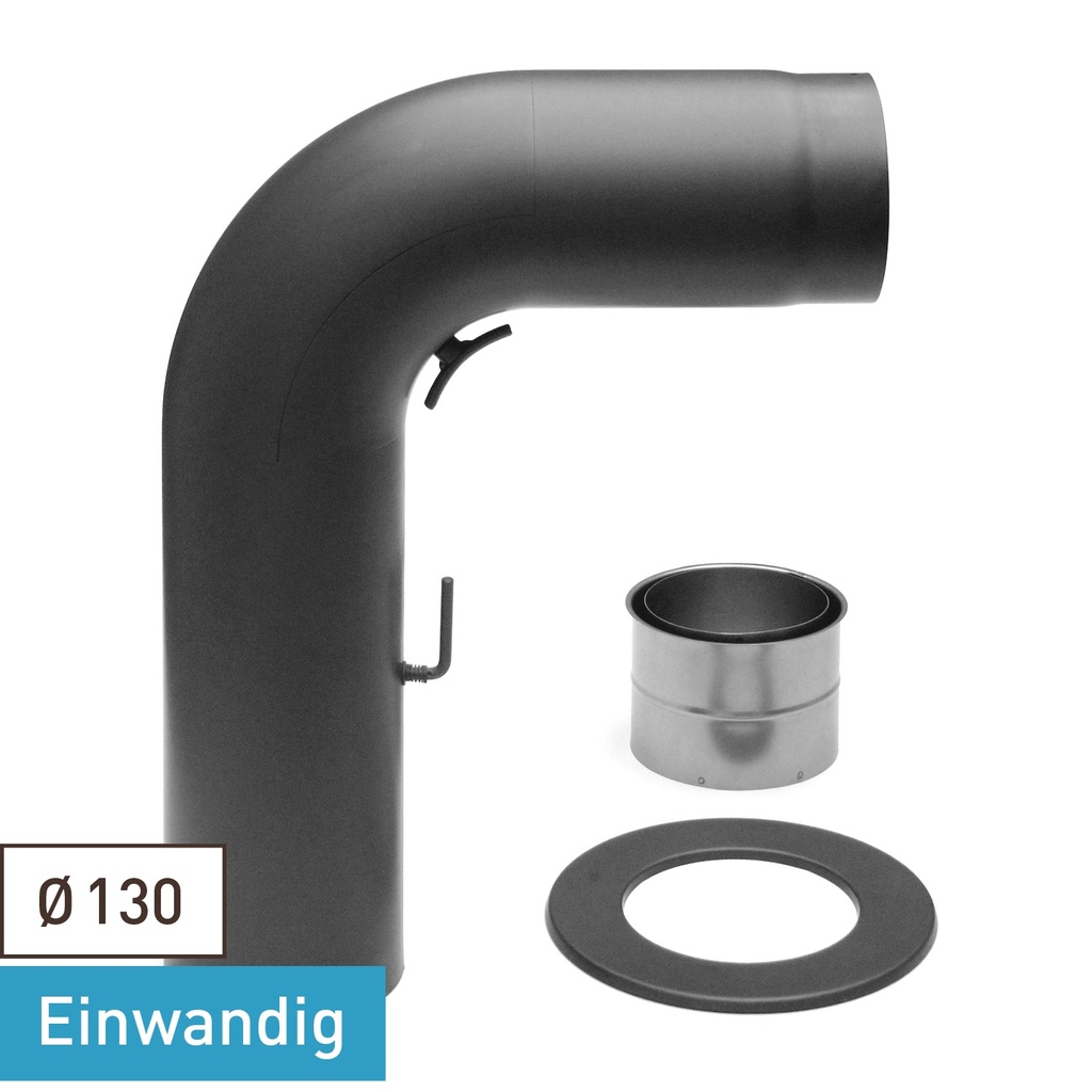 [SH054-130-gg] RR gussgrau Ø130mm Bogen-Set FULLFORM rund