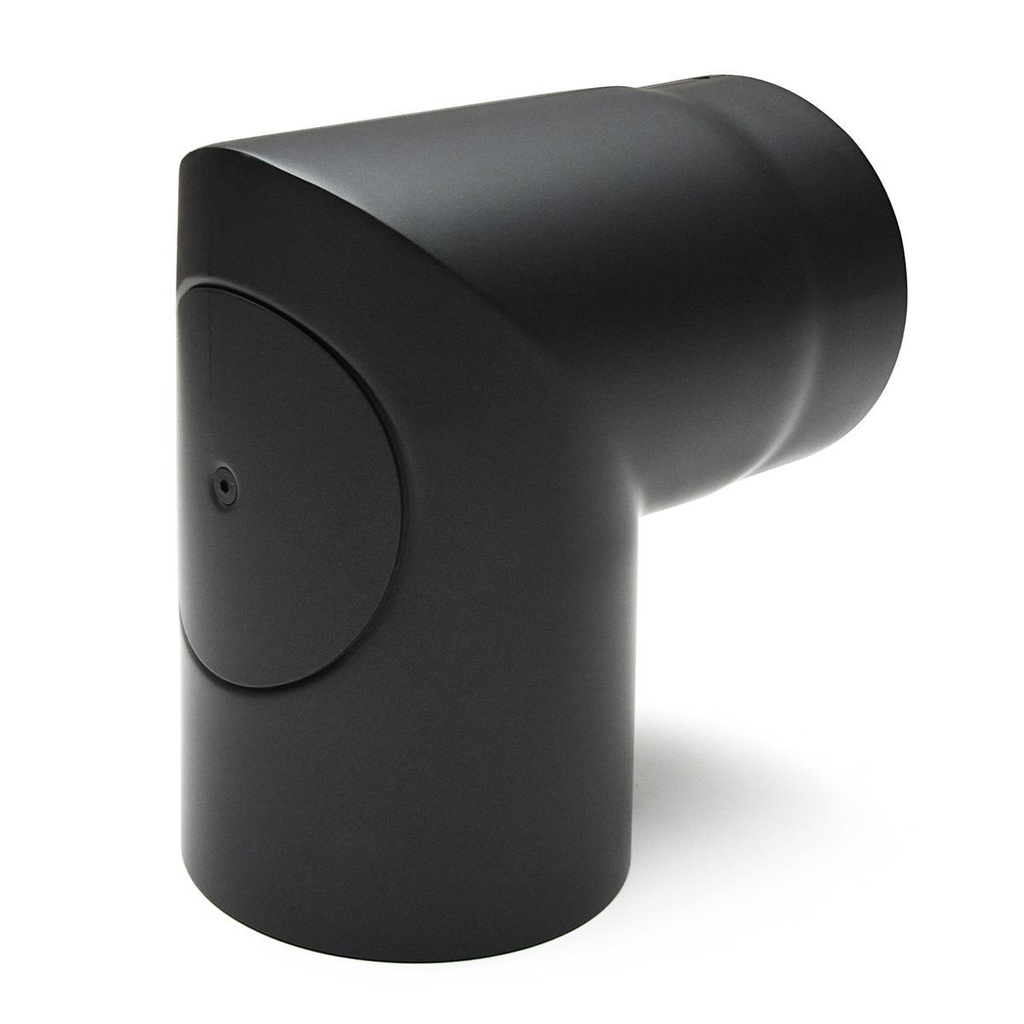 [SH007-150-sw] RR schwarz Ø150mm Bogen 90° - 2teilig, ohne Tür