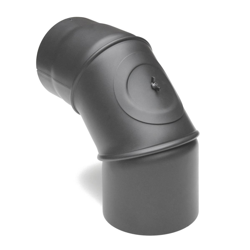 [SH031-150-gg] RR gussgrau Ø150mm Bogen 0-90° mit Tür