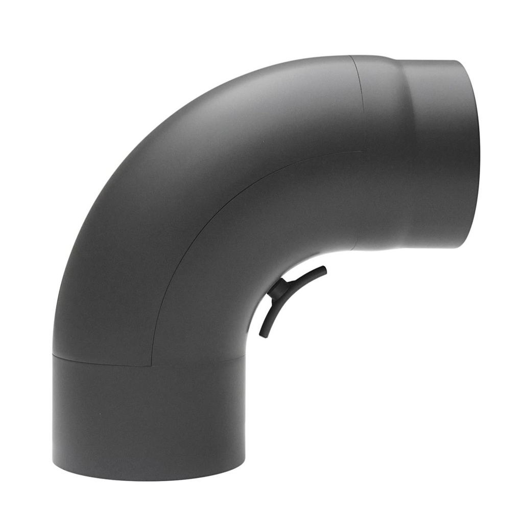 [SH018-150-gg] RR gussgrau Ø150mm Bogen 90° gezogen mit Tür