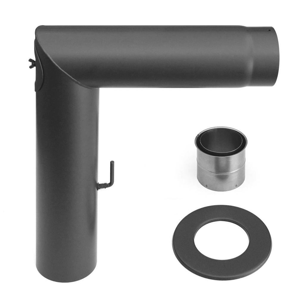 [SH058-150-gg] RR gussgrau Ø150mm Bogen-Set 2-teilig – eckig