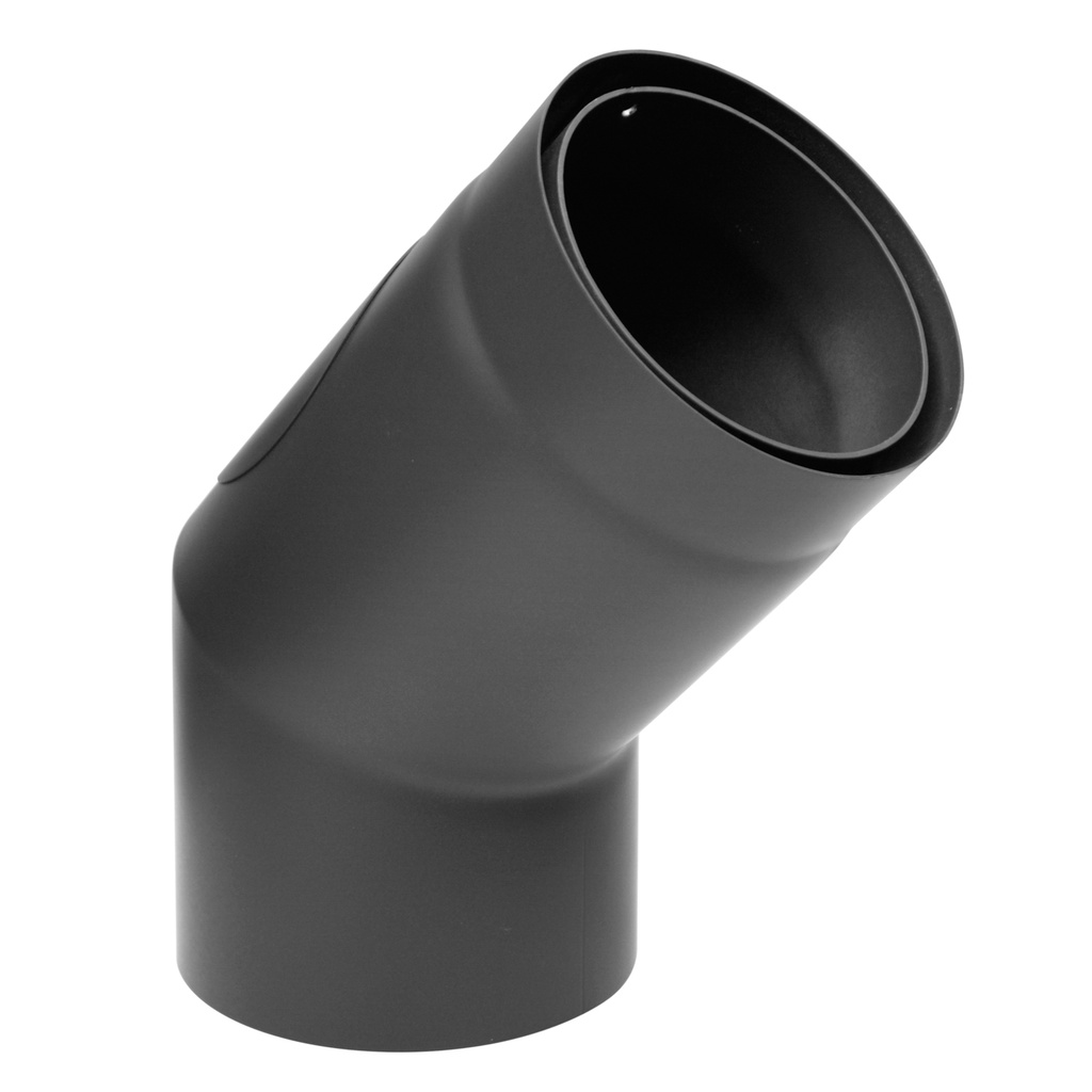[SH30008225-sw] Raik RR schwarz doppelwandig Izoker Ø150 Bogen 45° mit Tür