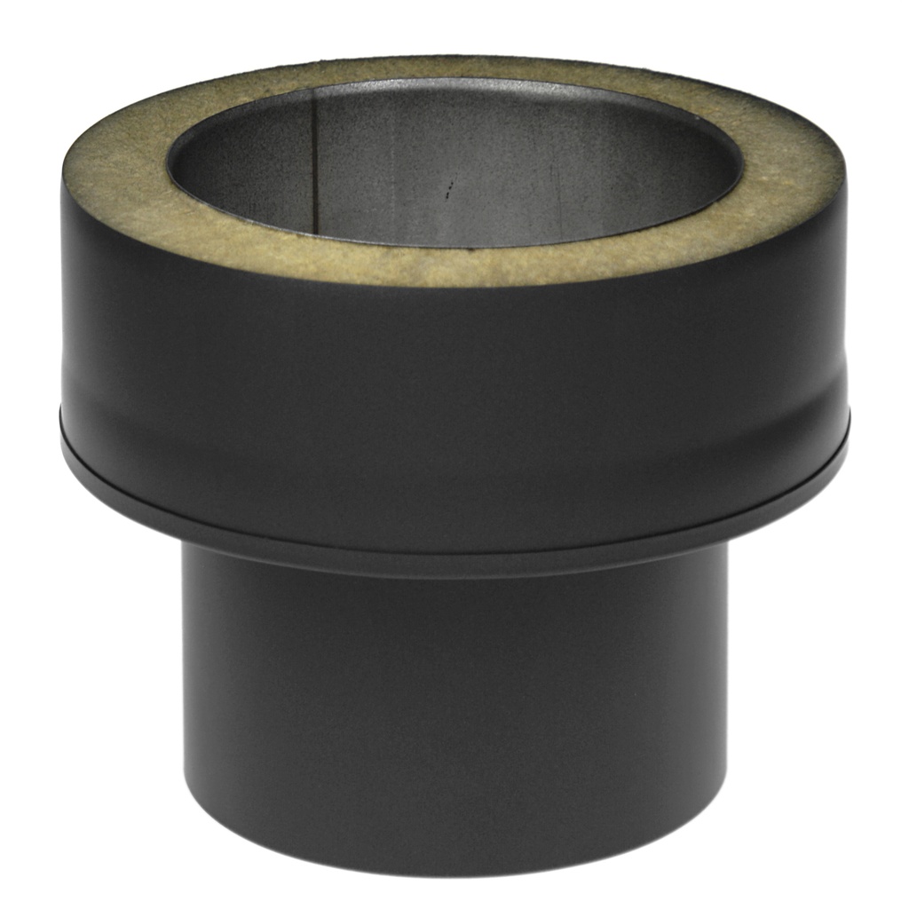 [SH30011500-sw] Raik RR schwarz doppelwandig Coltherm Ø150 Übergang von EW auf DW