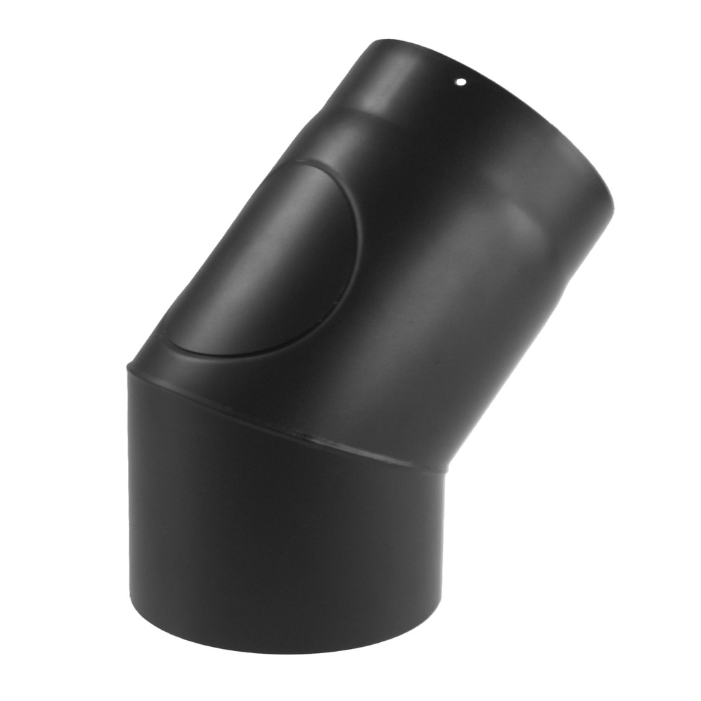 [SH028-180-sw] RR schwarz 0180mm Bogen 45° mit Tür