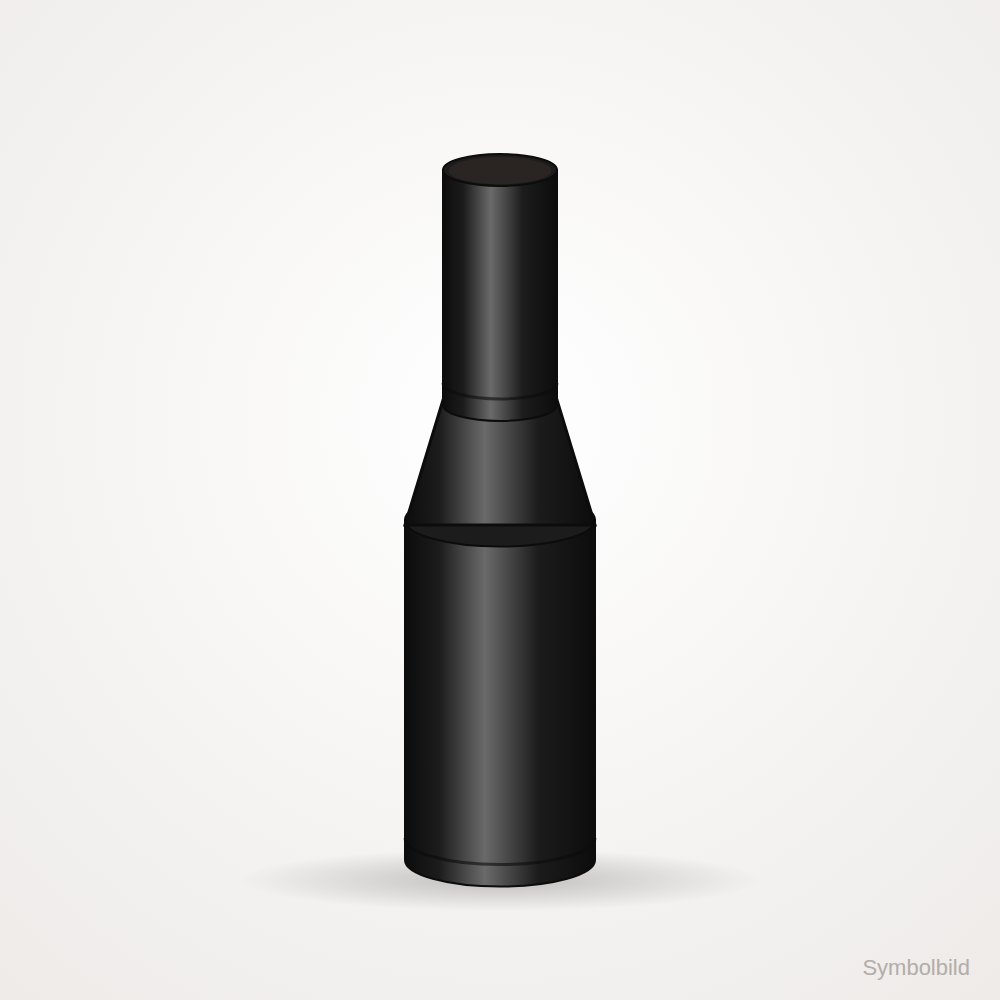[SH146-200-sw] RR schwarz Ø200mm L: 150mm / Adapter