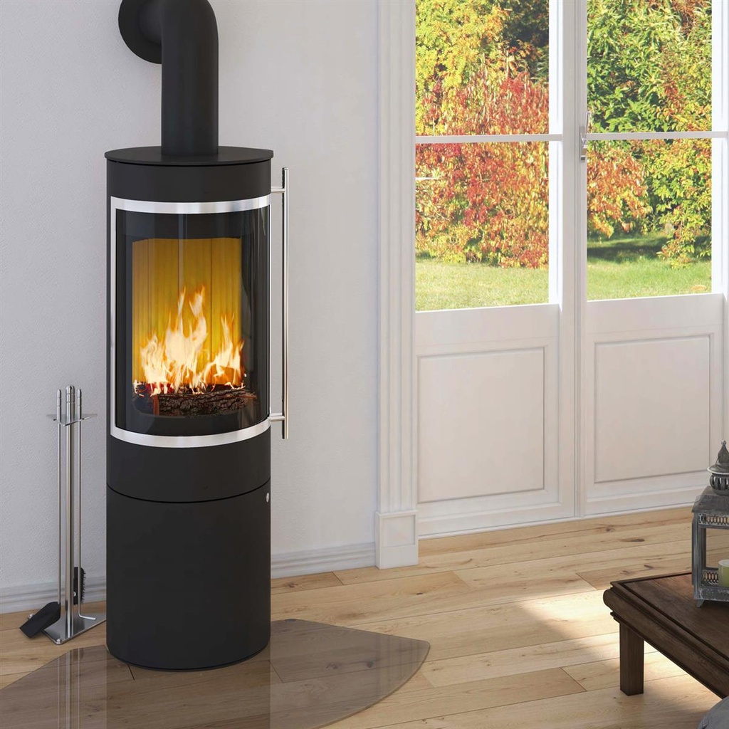 [237369] Pular Plus Compact 5kW Stahl schwarz Dekorrahmen verchromt