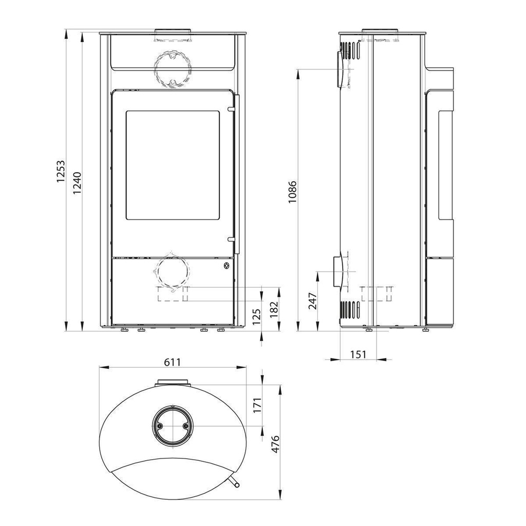 [23757x] Tecapa II Compact/ Glasfront Schwarz/ Keramik Sonderglasur