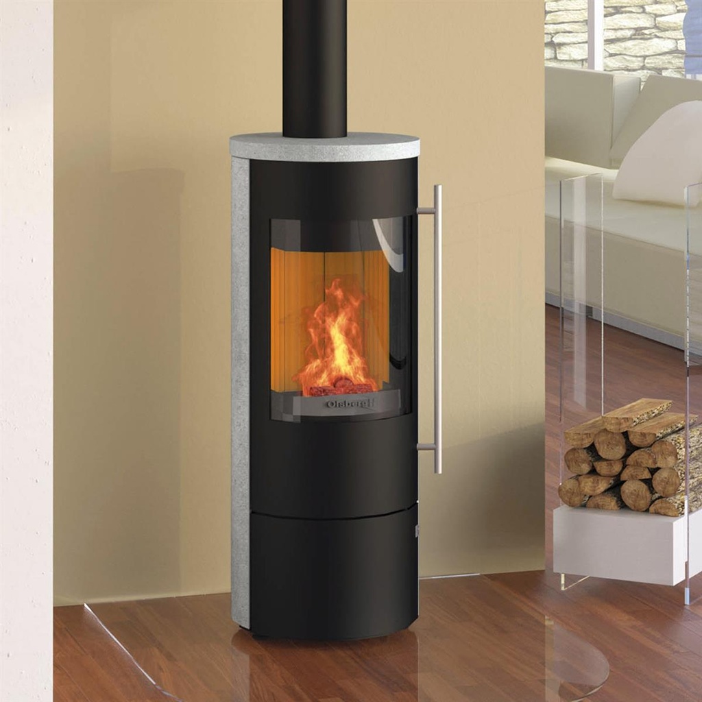[O236663] Tipas Compact II Stahl schwarz/ Natursteinverkleidung Serpentin
