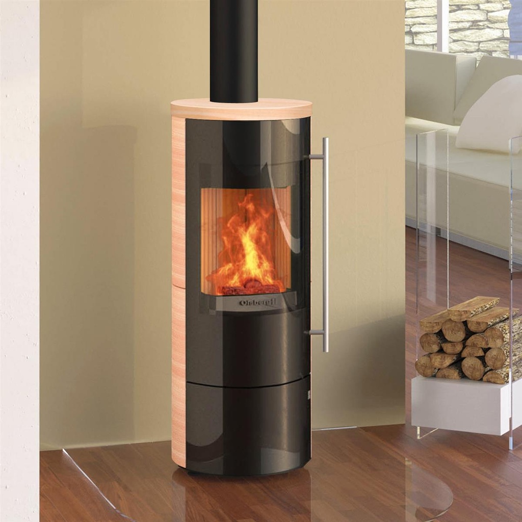 [O236675] Tipas Compact III Stahl schwarz/ Keramikverkleidung caffee coretto, Glasfront