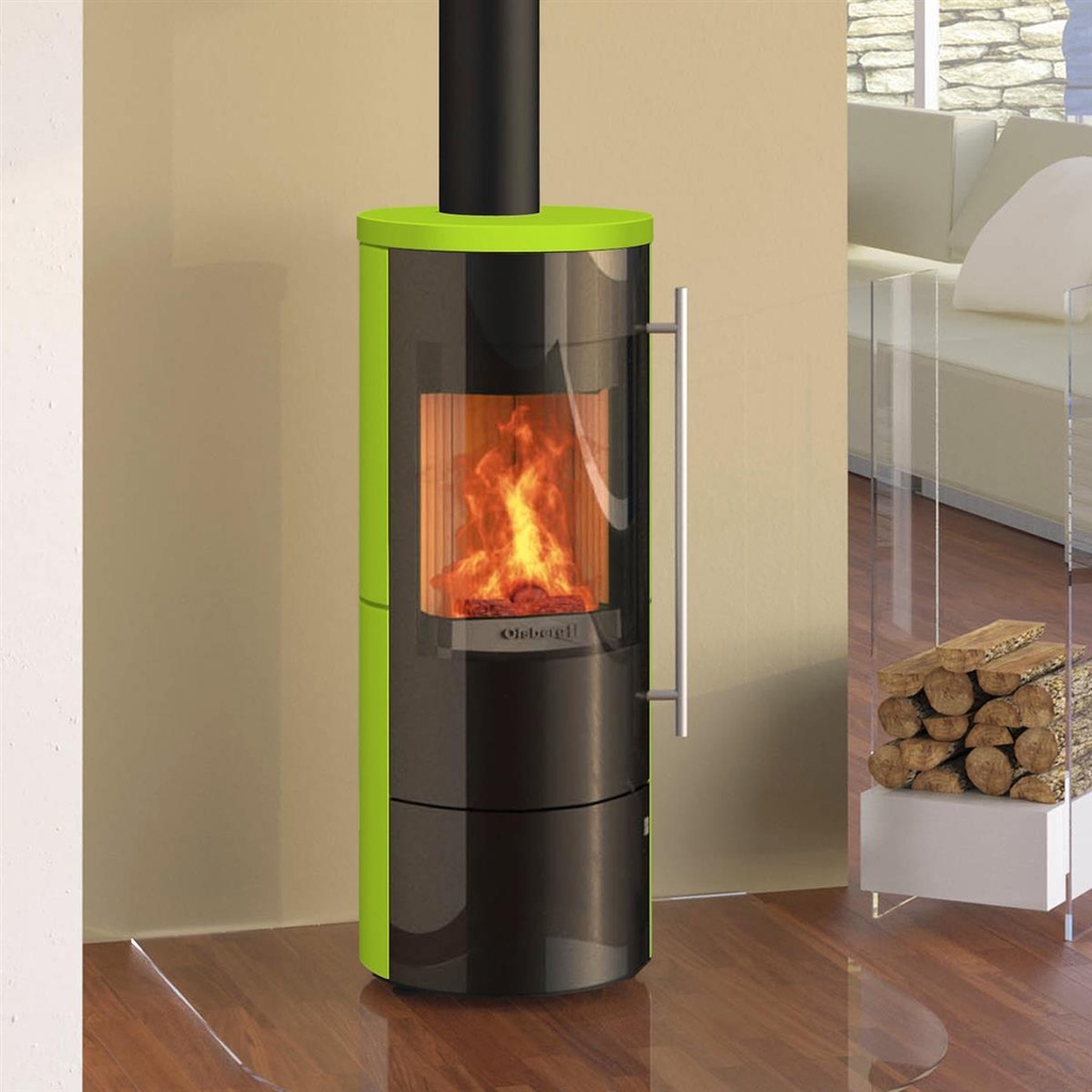 [O236676] Tipas Compact III Stahl schwarz/ Keramikverkleidung fresh apple, Glasfront