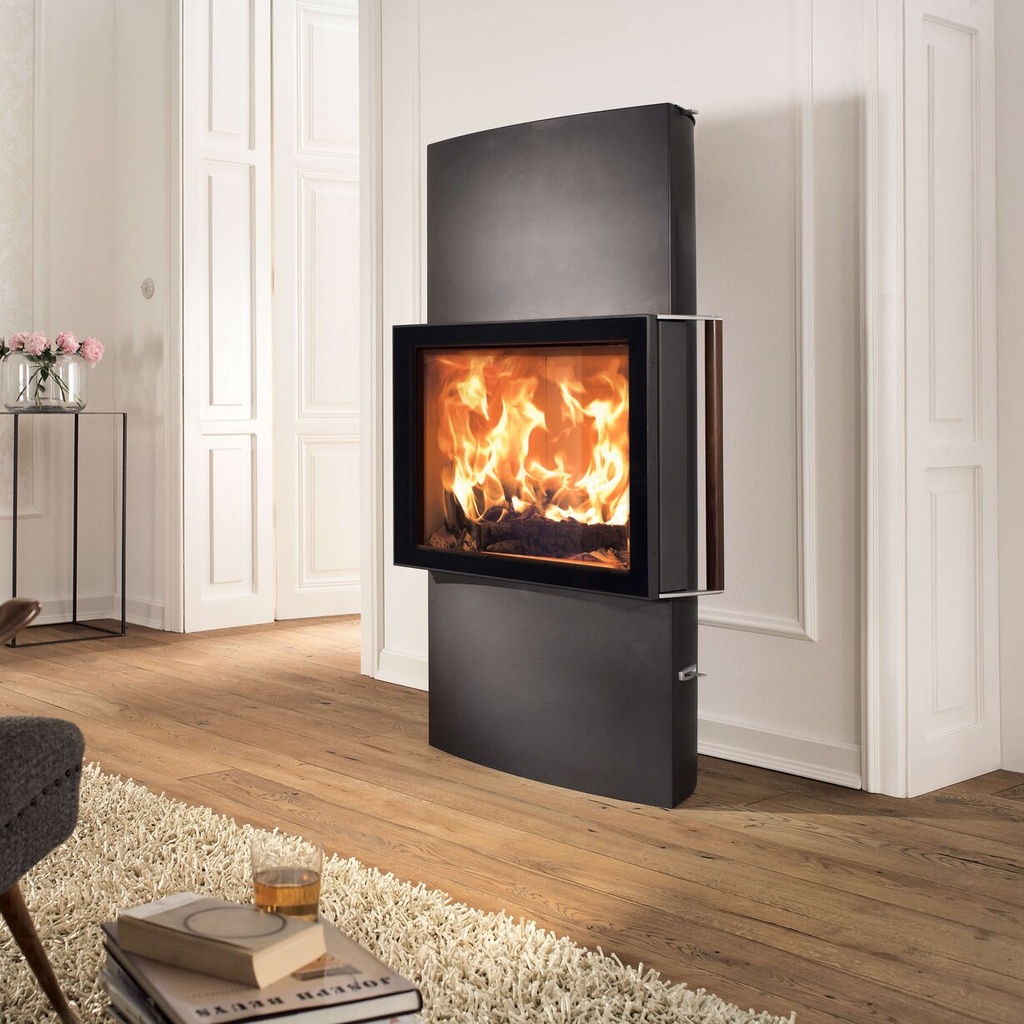 [59001] Lounge Xtra Kaminofen Stahl gussgrau, RR oben oder hinten ( Bitte angeben! )