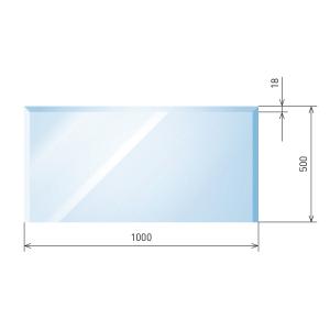 [B40020] Glasbodenplatte Rechteck 2 inkl. Facette 1000 x 500 mm