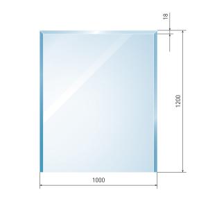 [B40006] Glasbodenplatte Rechteck inkl. Facette        1000 x 1200 mm