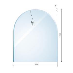 [B40010] Glasbodenplatte Zunge 2 inkl. Facette         1000 x 1200 mm