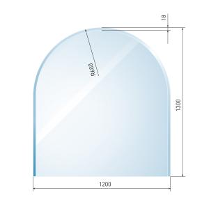 [B40012] Glasbodenplatte Zunge 4 inkl. Facette 1200 x 1300 mm