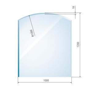 [B40014] Glasbodenplatte Zunge flach inkl. Facette    1000 x 1200 mm
