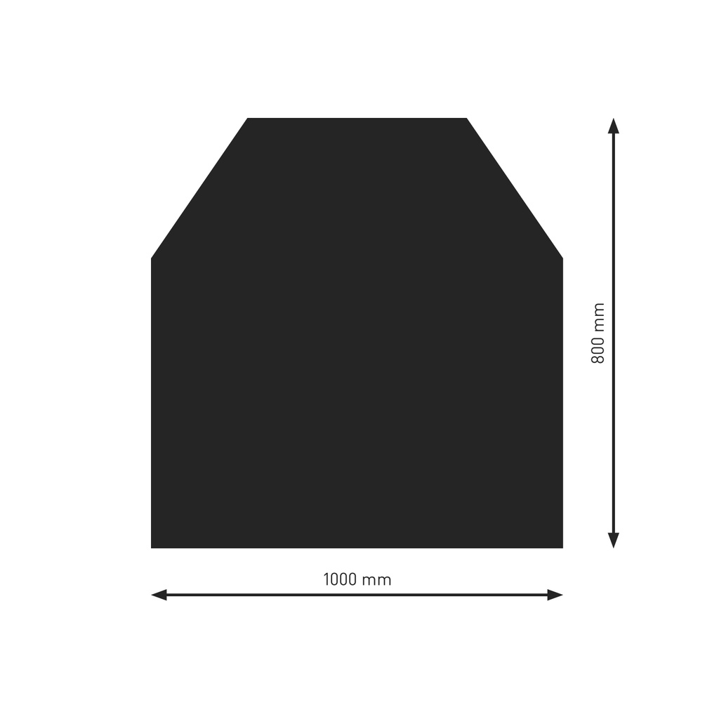 [PU052-2B2-sw] Bodenplatte B2 schwarz (2) 6-Eck  800x1000mm