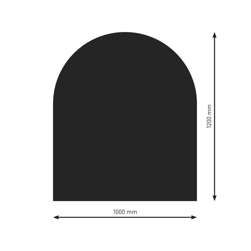 [PU053-0B3-sw] Bodenplatte B3 schwarz Halbrund   1200x1000mm