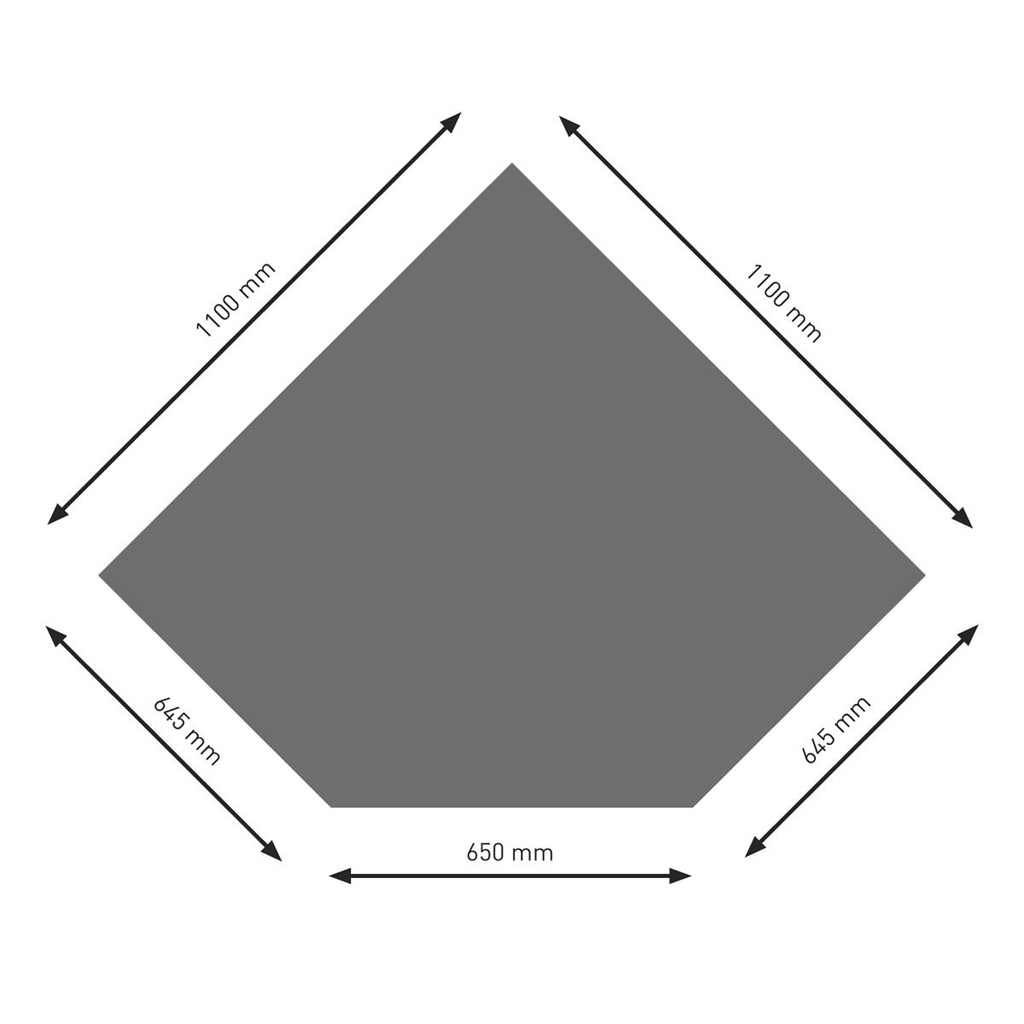 [PU055-0B5-gg] Bodenplatte B5 gussgrau Diamant  1100x1100mm