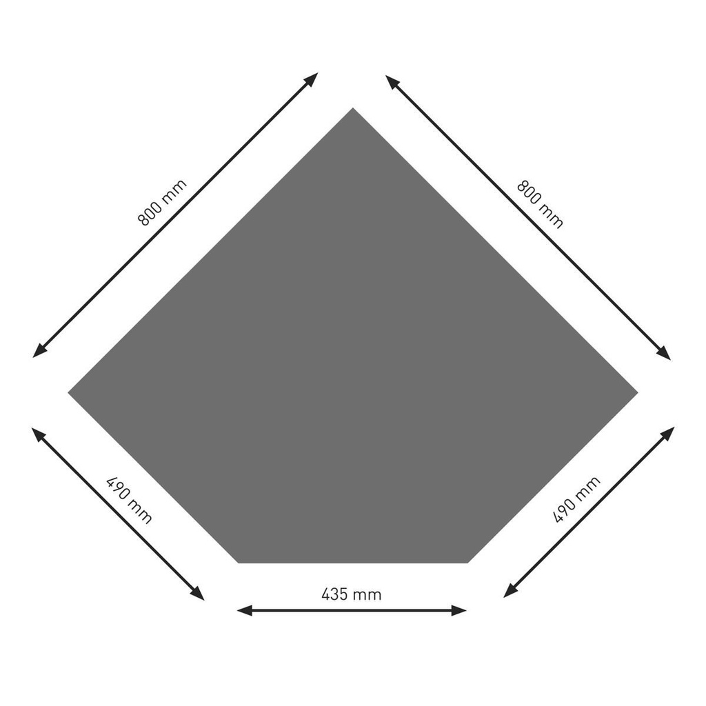 [PU055-2B5-sw] Bodenplatte B5 schwarz (2) Diamant  800x800mm