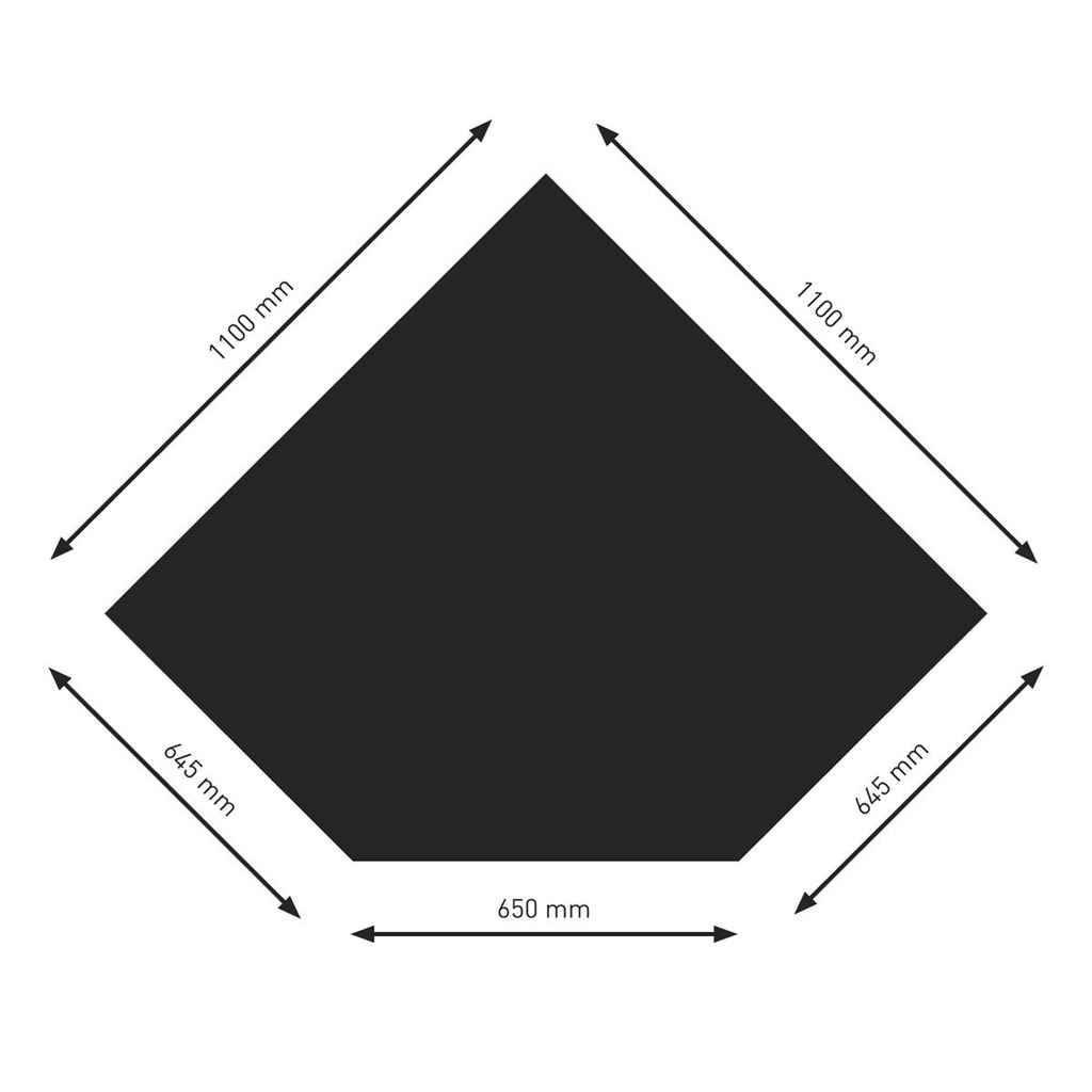 [PU055-0B5-sw] Bodenplatte B5 schwarz Diamant  1100x1100mm