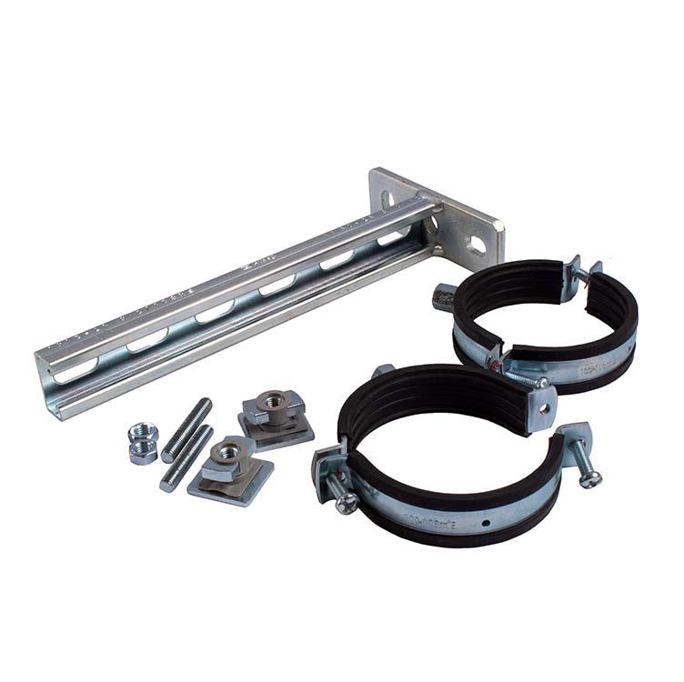 [103392] SET: Auslegerkonsole 300 mm + Massivrohrschellen, Schiebemuttern + Gewindestifte