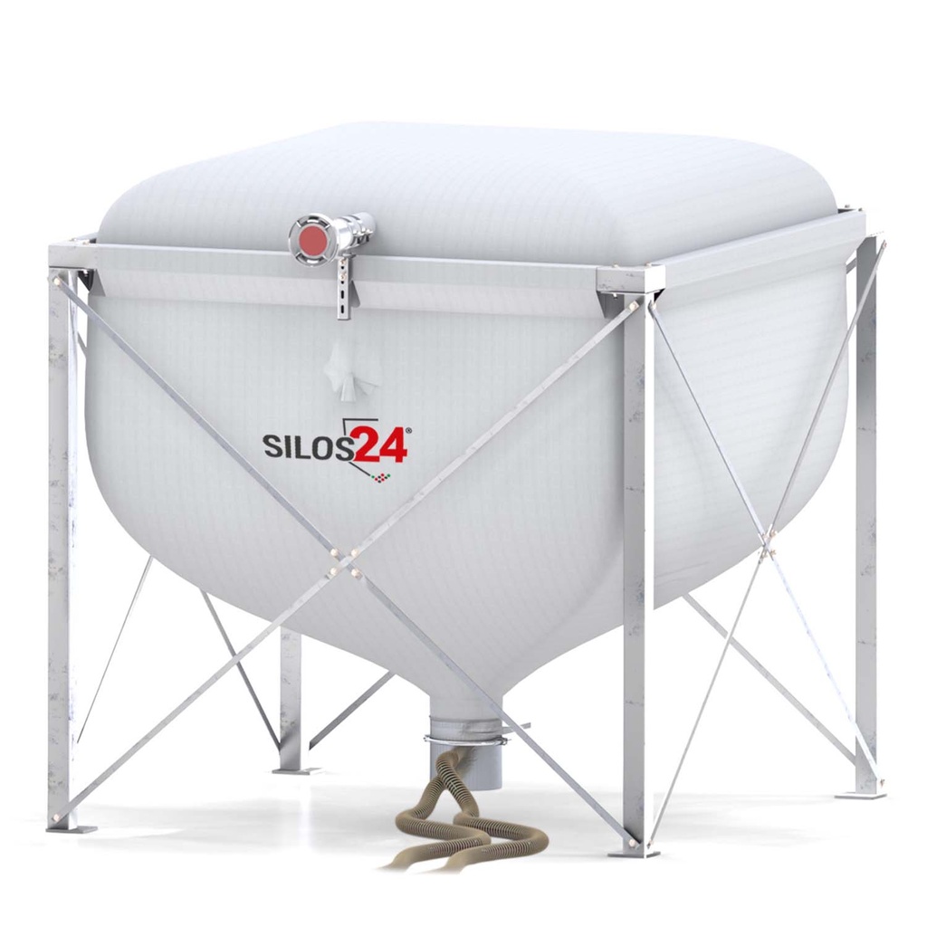 [101616] Silo Standard inkl. Absaugtopf, Schlauch NW 50/50 & Befestigungsschellen TYP 2416 (2.5 x 2.5 x 1.8 m).50 m