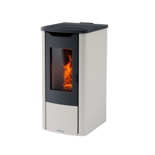 [BRU70B01] Dielle Brunale Pelletofen 8 kW – B01 Stahl Weiß