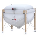 Pelletsilo mit Holzgestell